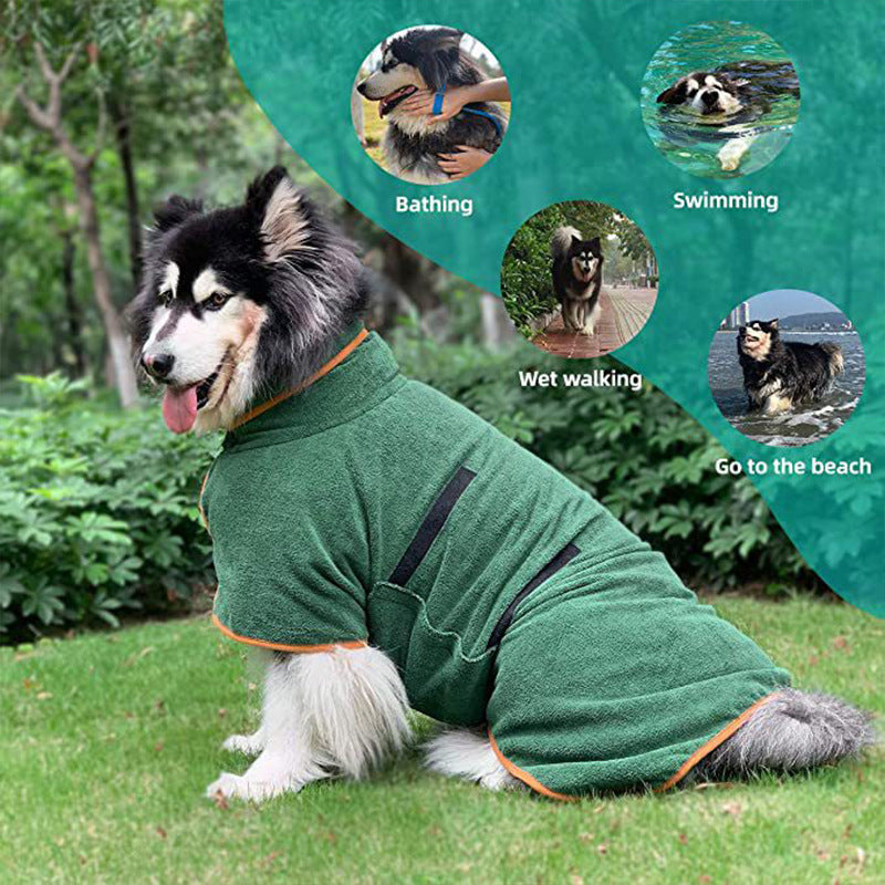 Schnell trocknender Hunde-Bademantel aus Mikrofaser – Weicher, Saugfähiger Fellpflege-Mantel für Kleine, Mittlere & Große Hunde | Pawliyaa